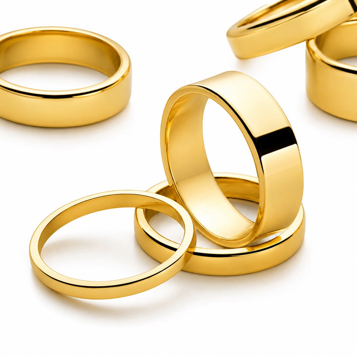 Flat Gold Band Ring - 3mm
