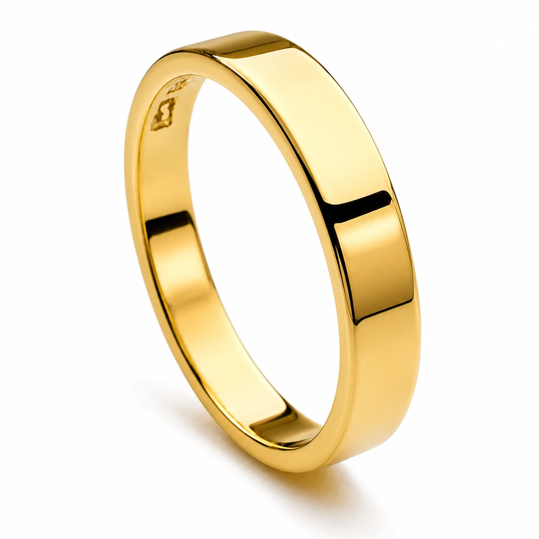 Flat Gold Band Ring - 3mm