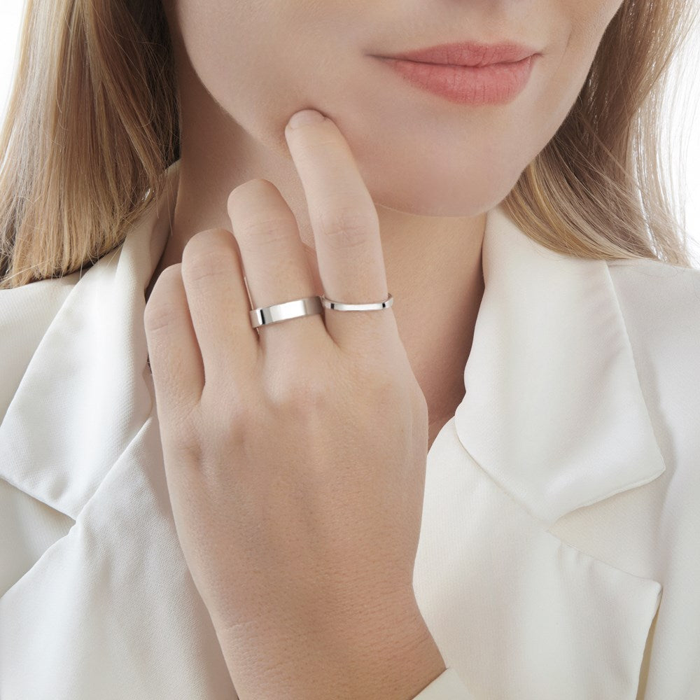 Flat Silver Band Ring 3MM (R1061) 925 Sterling Silver Ring