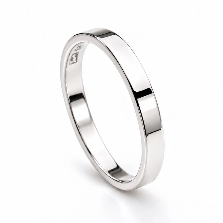 Flat Silver Band Ring 3mm