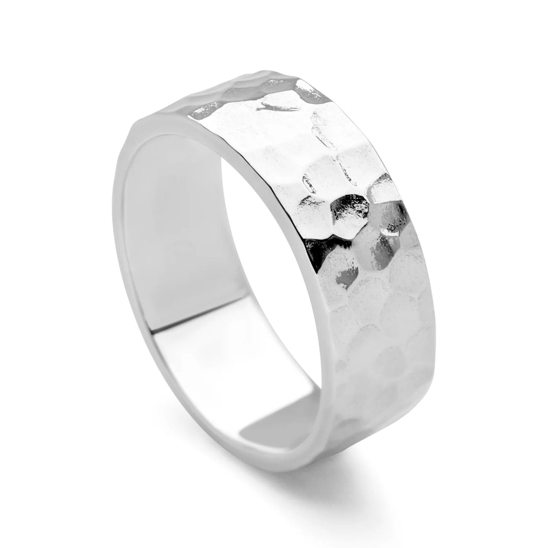 Personalised Message Ring - Hammered 7mm (R18317)