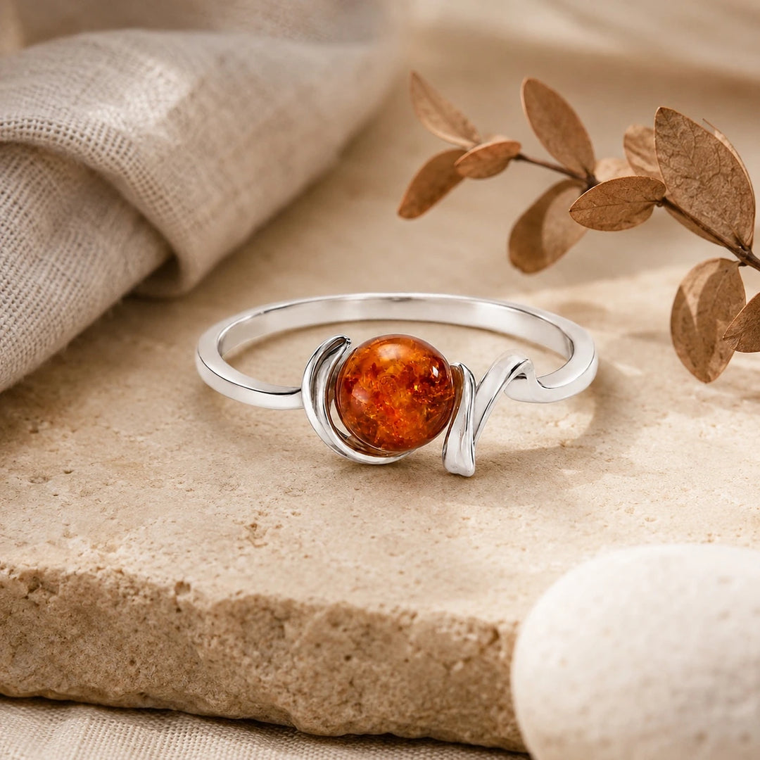 Sphere Amber Ring
