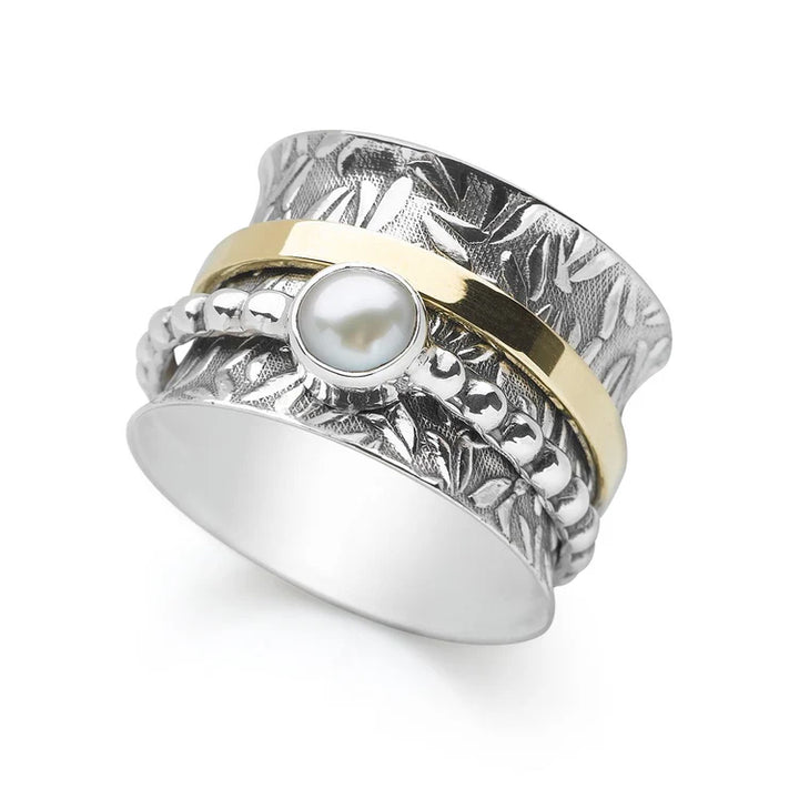 Bright Moonstone Spin Ring