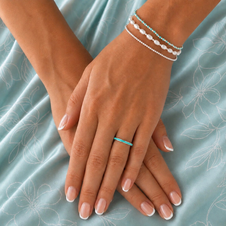 Turquoise Gold Stacking Ring