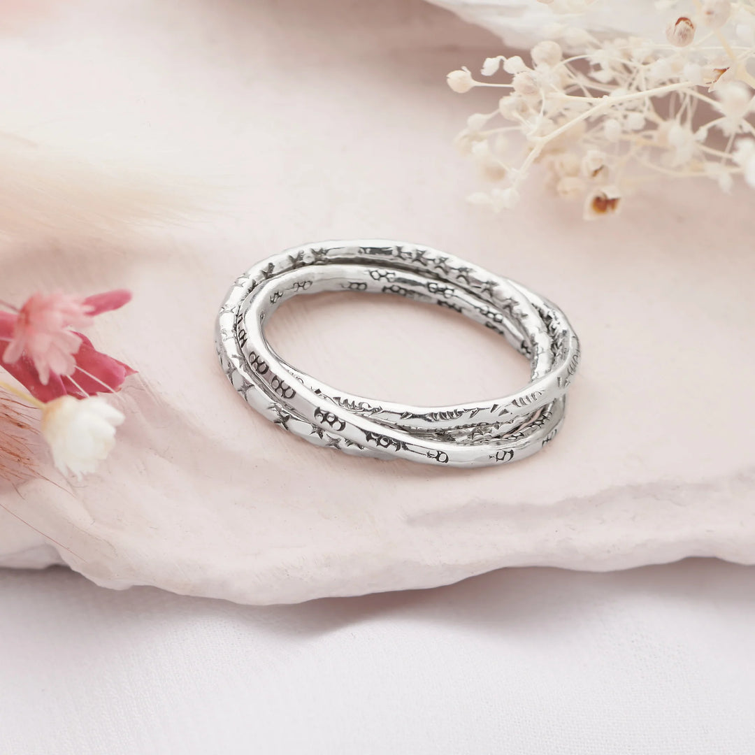 Divine Union Rings Divine Spirit Message Ring โ Silver Australia