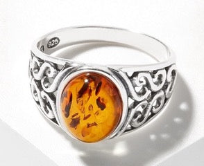 Celtic Amber Ring