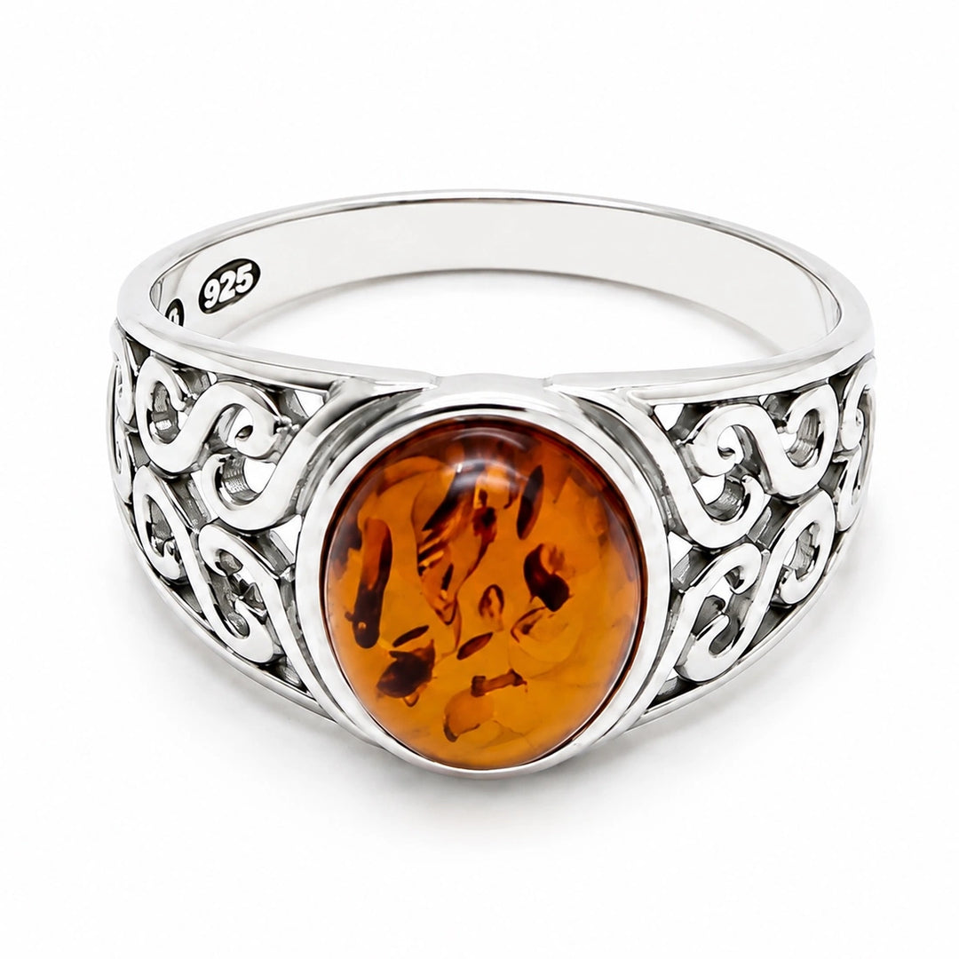 Celtic Amber Ring