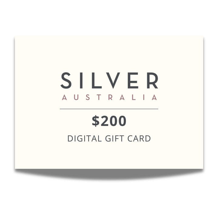 Silver Australia $200 digital gift card on a white background