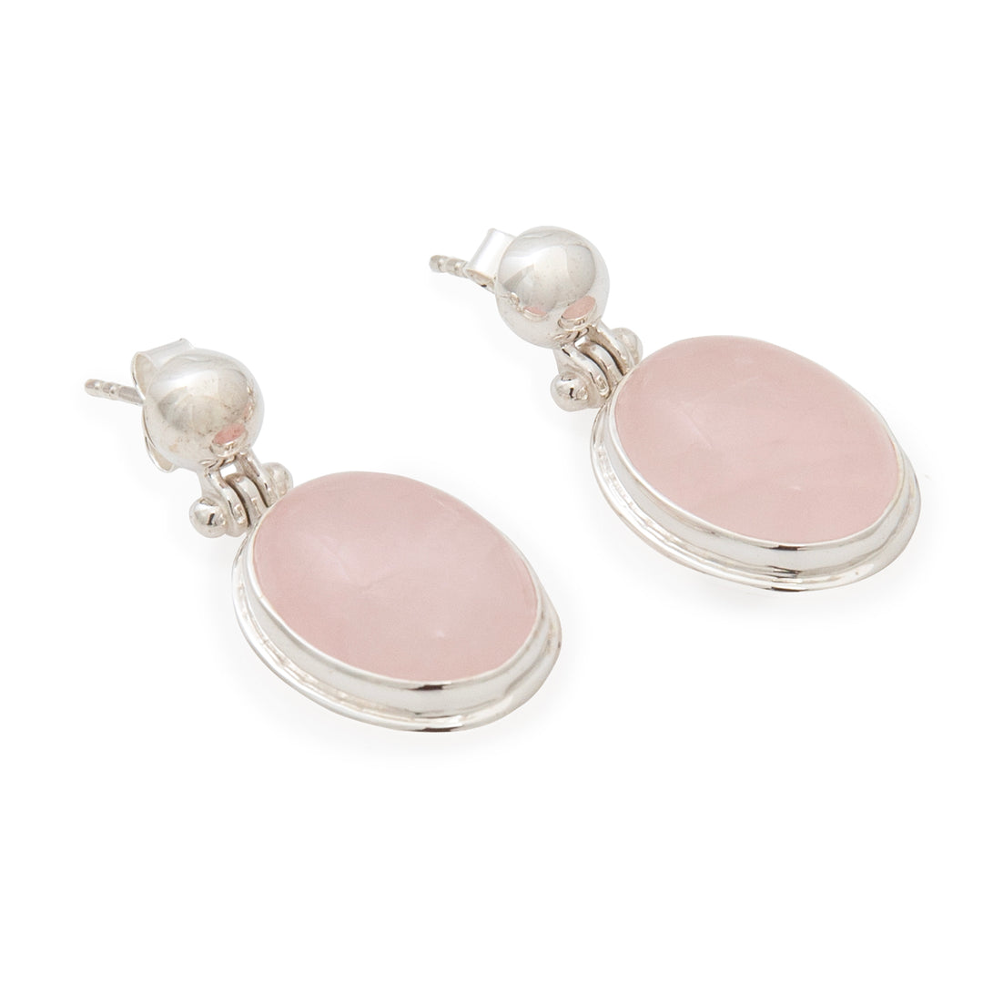 Rose Quartz Drop Earrings (SPE04)