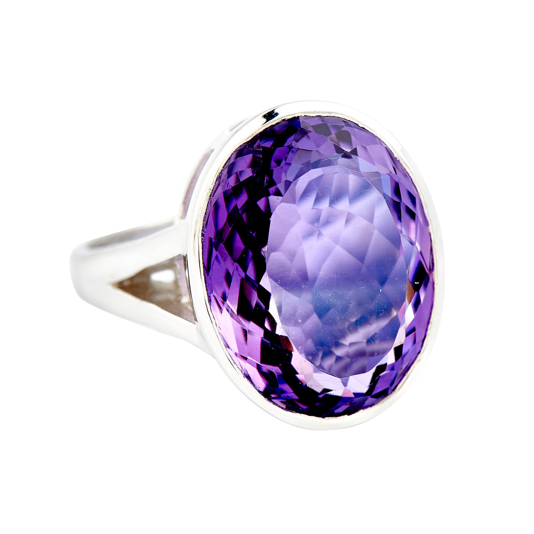 Faceted Amethyst Ring (B104R01)