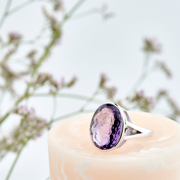 Faceted Amethyst Ring (B104R01)
