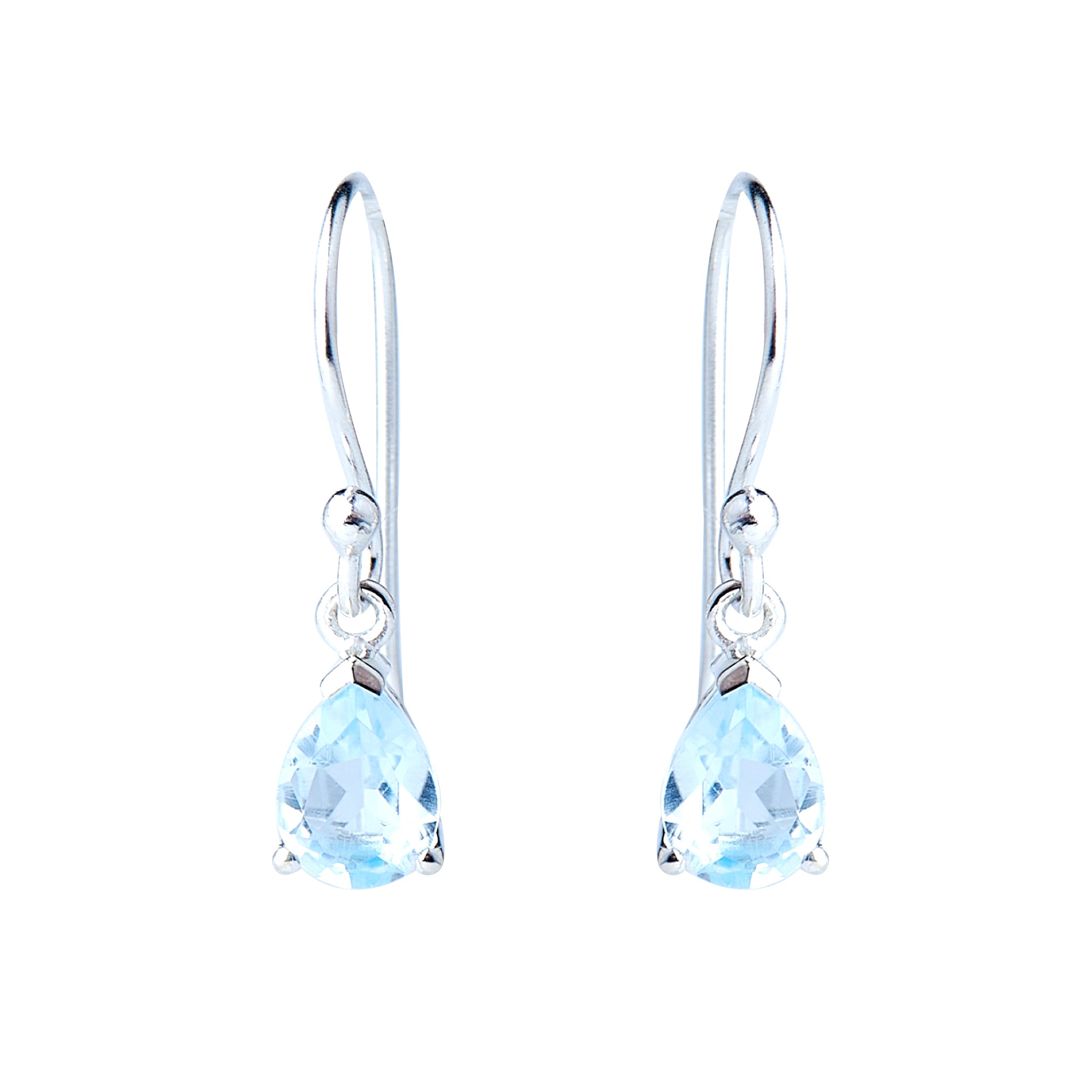 Abby Heart and Blue Topaz Drop Earrings