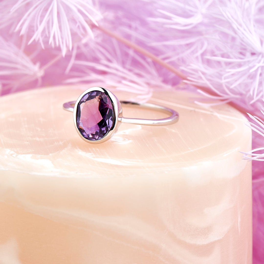 Faceted Amethyst Ring (B99R01)