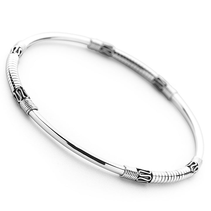 925 sterling silver artisan-crafted bangle (BGL1141)