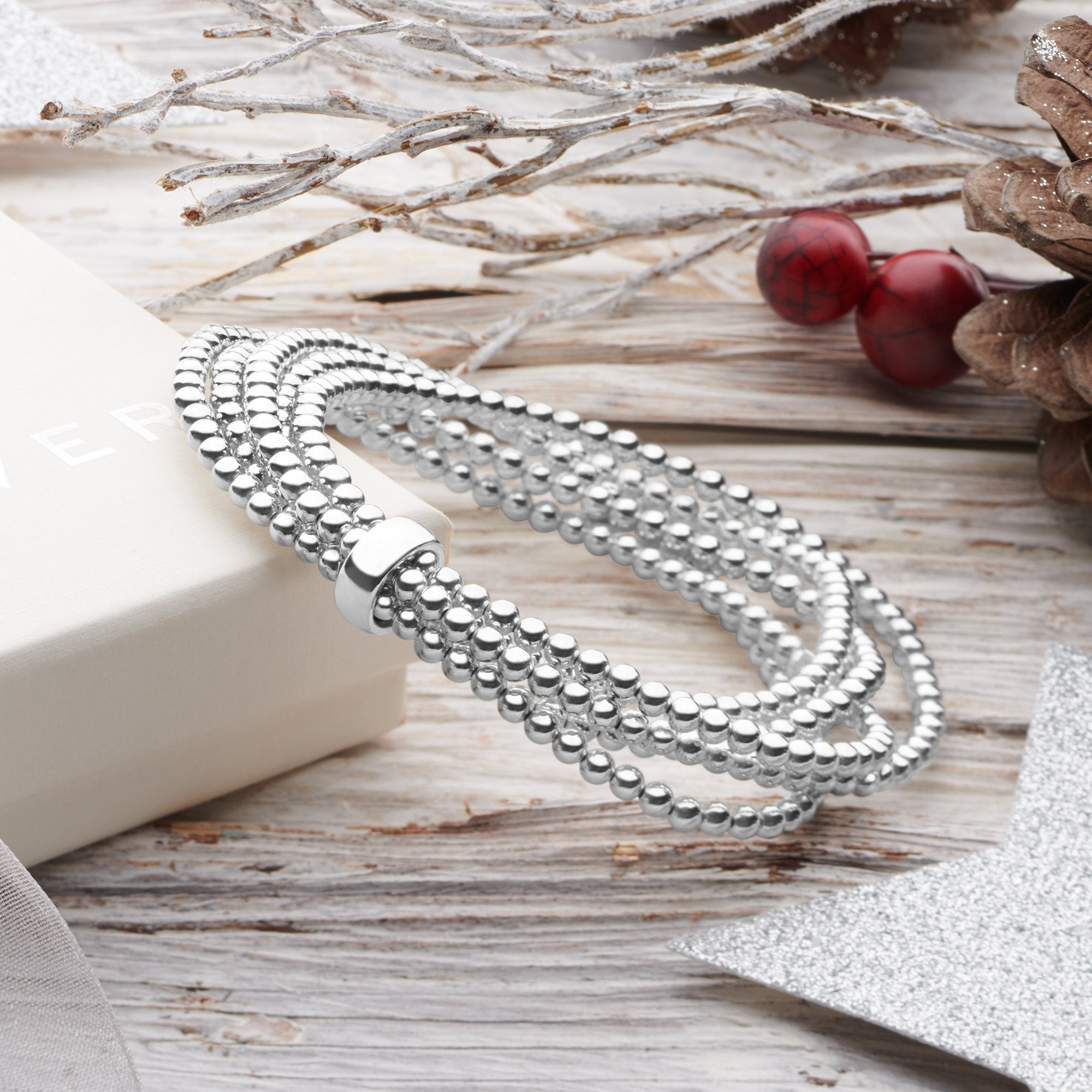 Cinque Beaded Bracelet | 925 Sterling Silver Beaded Bracelet