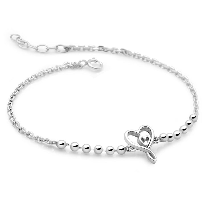 Mother & Daughter Silver Bracelet (BRC16711)