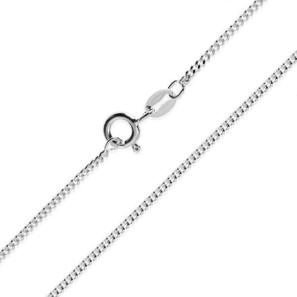 925 sterling silver smooth hexagonal sides curb chain with spring ring clasp