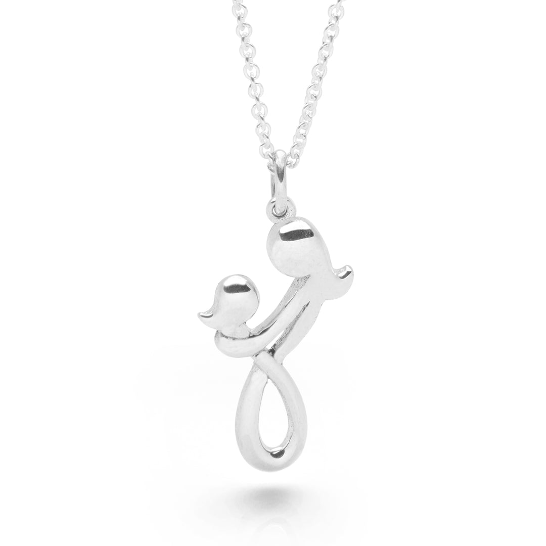 925 sterling silver mother & child embrace necklace (CHN11261)