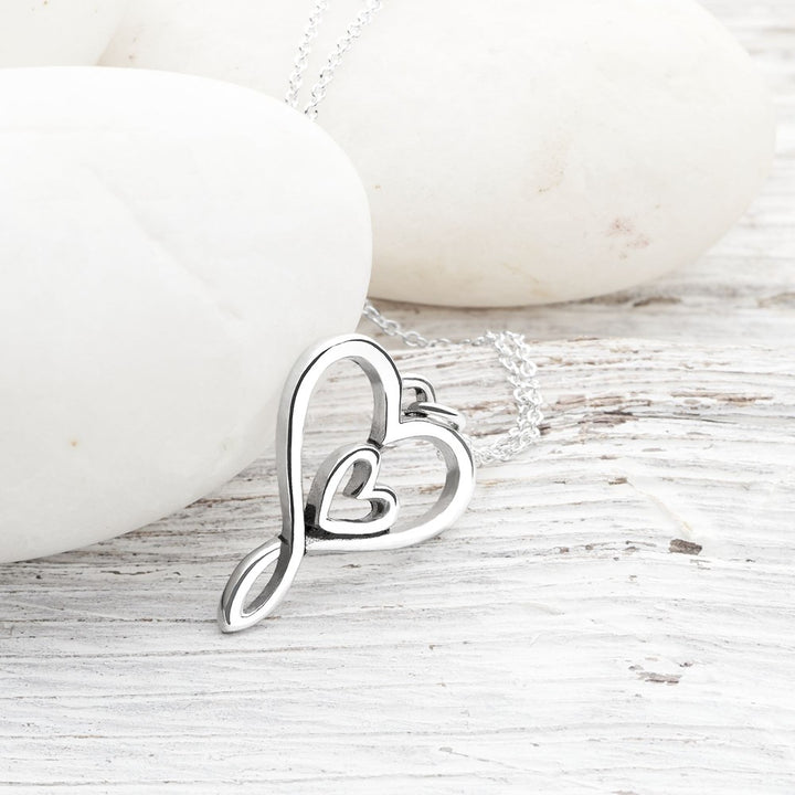 Mother & Daughter Silver Necklace (CHN11391)