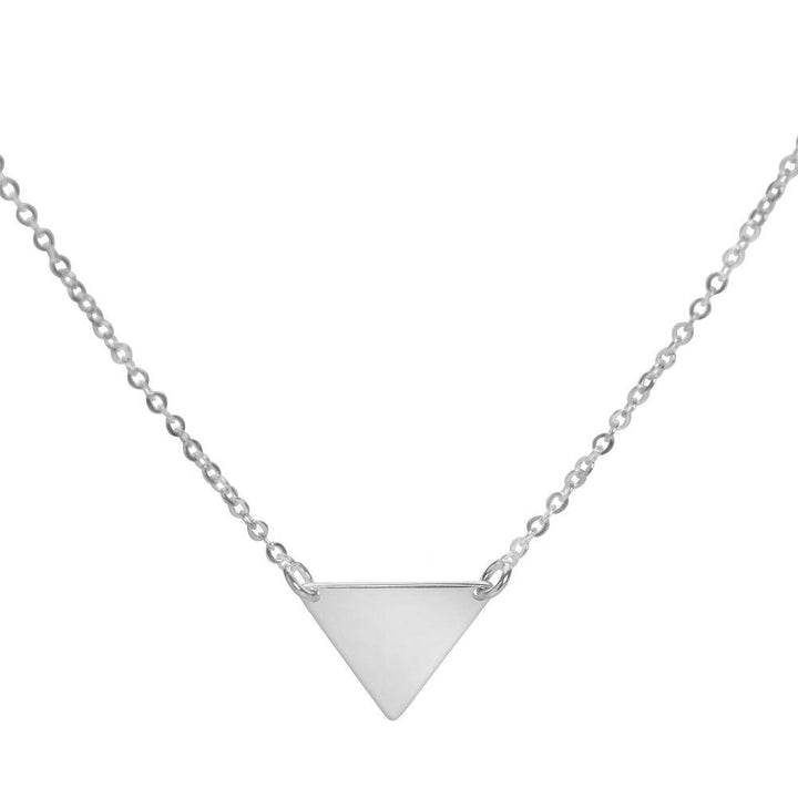 925 sterling silver triangle layering necklace (CHN8651)