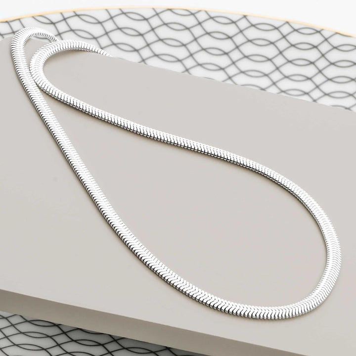 Herringbone Silver Necklace (CHN9661)