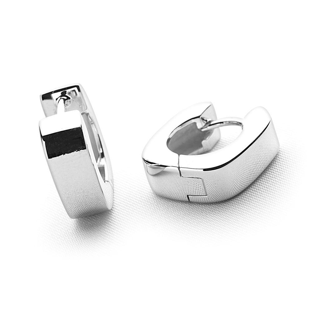 925 sterling silver rounded square with circle centre earrings (E11101)