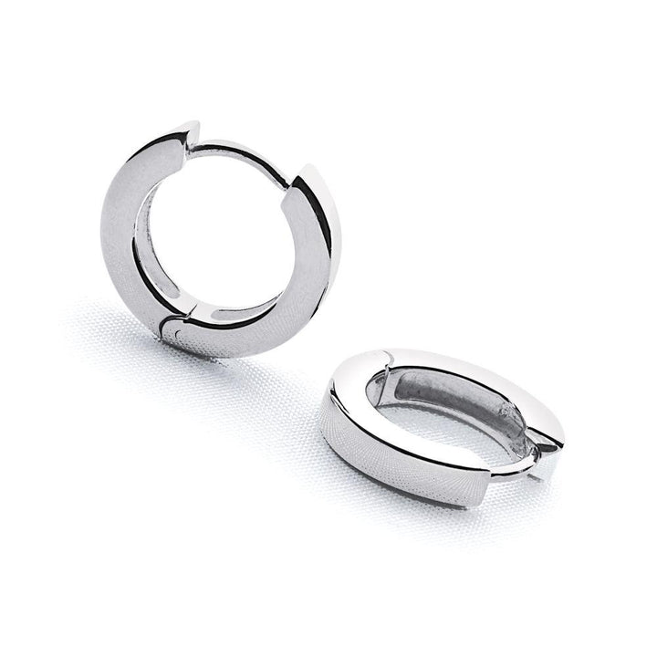 925 sterling silver chunky hoop earrings (E12741)