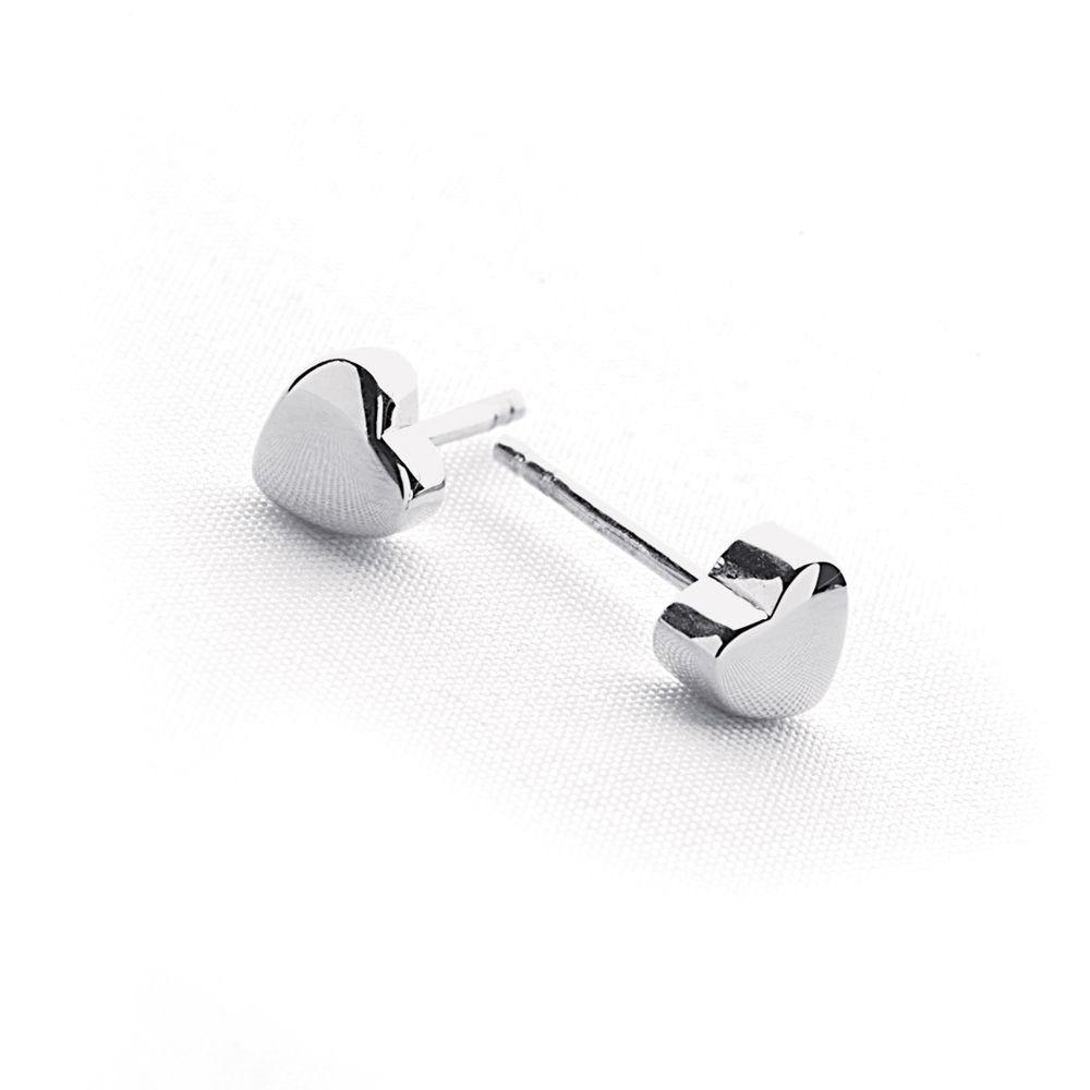 925 sterling silver heart stud earrings (E13621)
