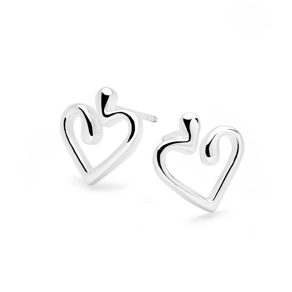 Love Heart Swirl Studs (E18231)