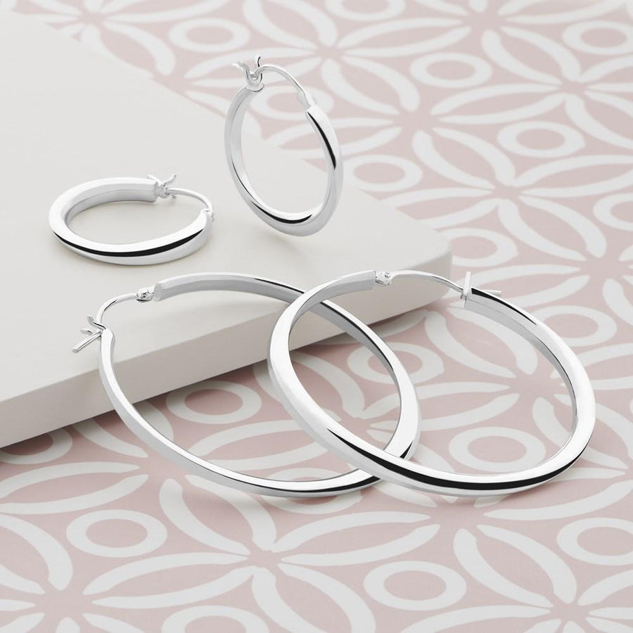 Classic Wide 25 Mm Earrings Silver main image 0