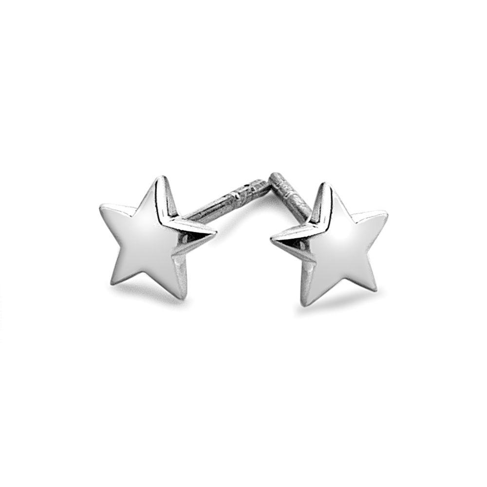 925 sterling silver 5 pointed star stud earrings (E29611)
