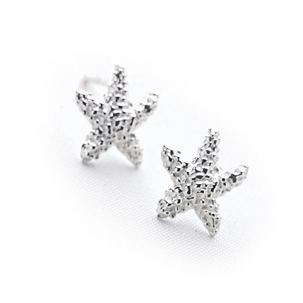 925 sterling Silver starfish stud earrings (E3491)