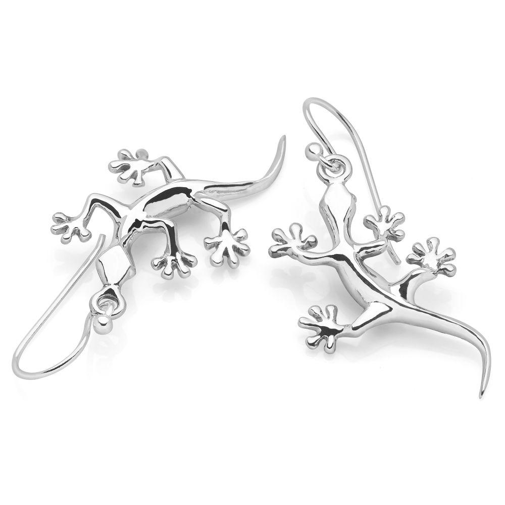 925 sterling silver gecko earrings. (E42961)