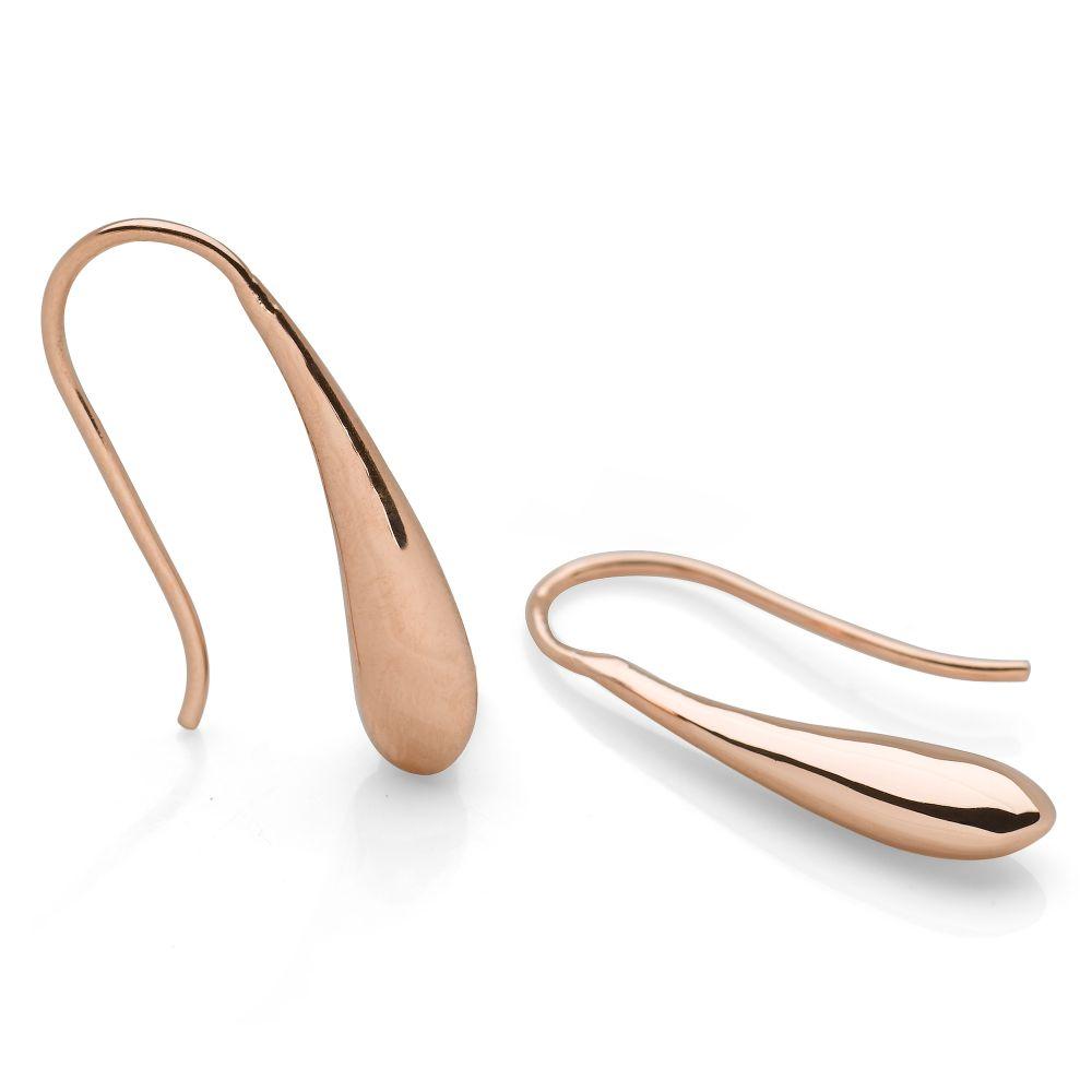 925 sterling silver teardrop earrings with a rose gold finish. (E42971)