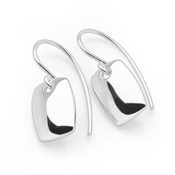 925 sterling silver rounded square earrings (E43741) side view