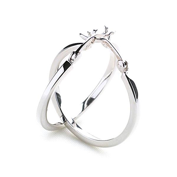 Chunky 925 sterling silver squared edge hoop earring 25 mm