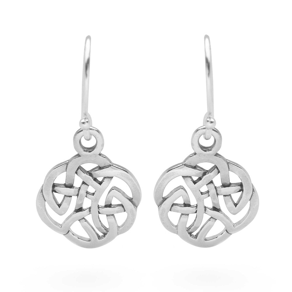 Celtic Knot earrings feature intricate silver detailing that combines artistic flair with a timeless design for elegant jewellery