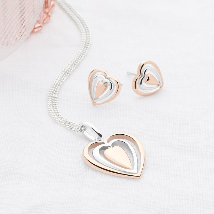 Three Hearts Stud Earrings (E45031)