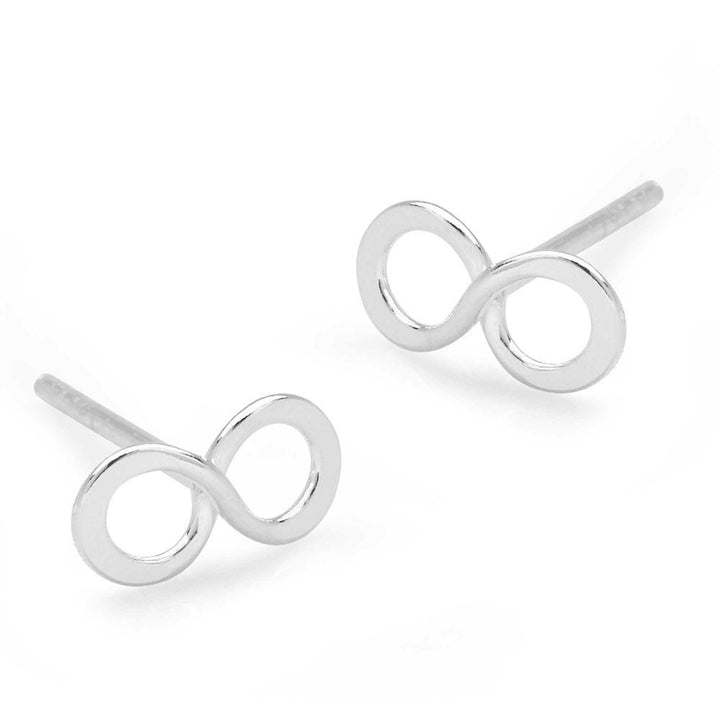 925 sterling silver infinity studs. (E47101)