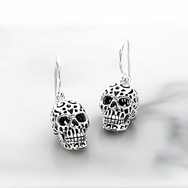 Silver Skull Earrings (E47741)