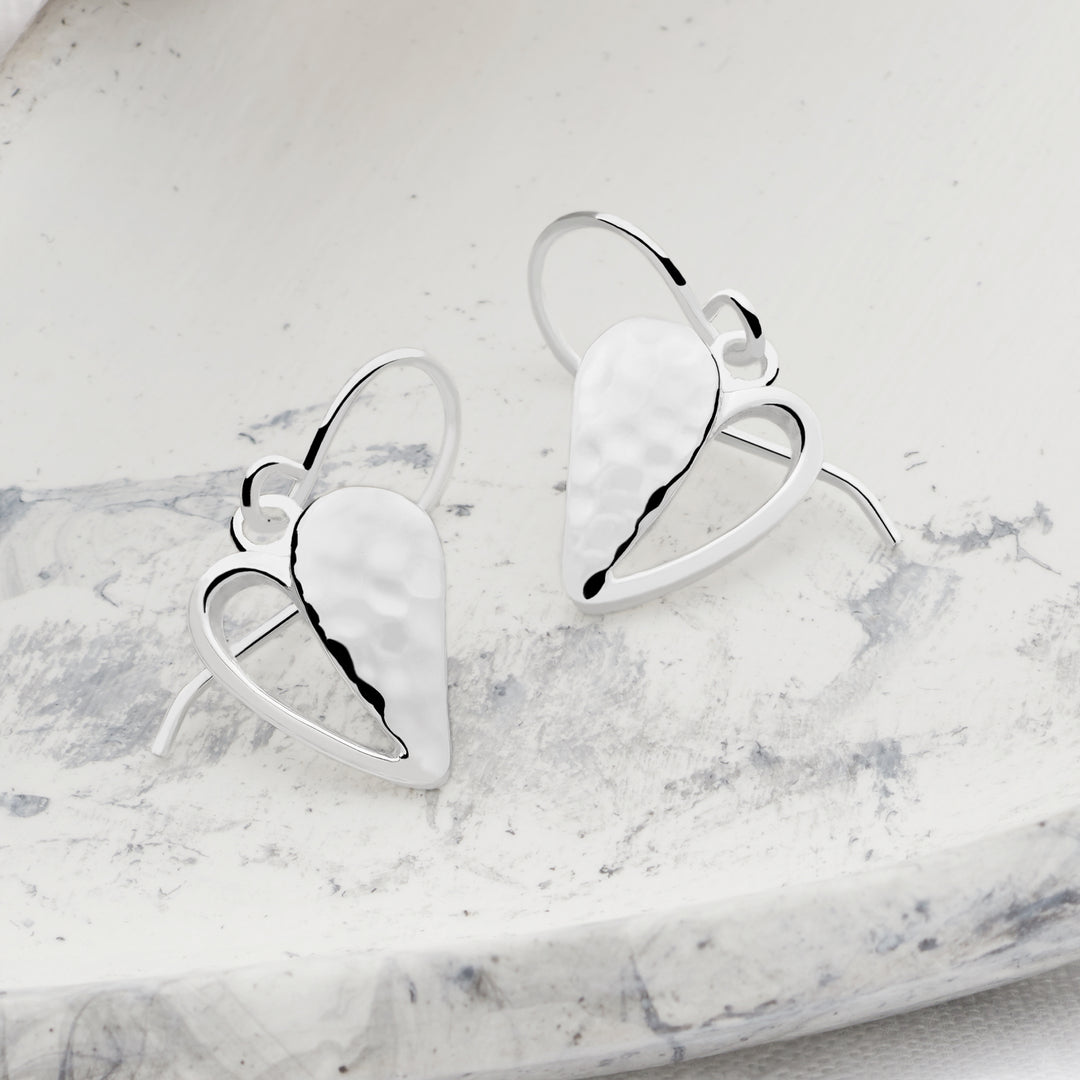 Ayacucho Silver Heart Drop Earrings (E52321)