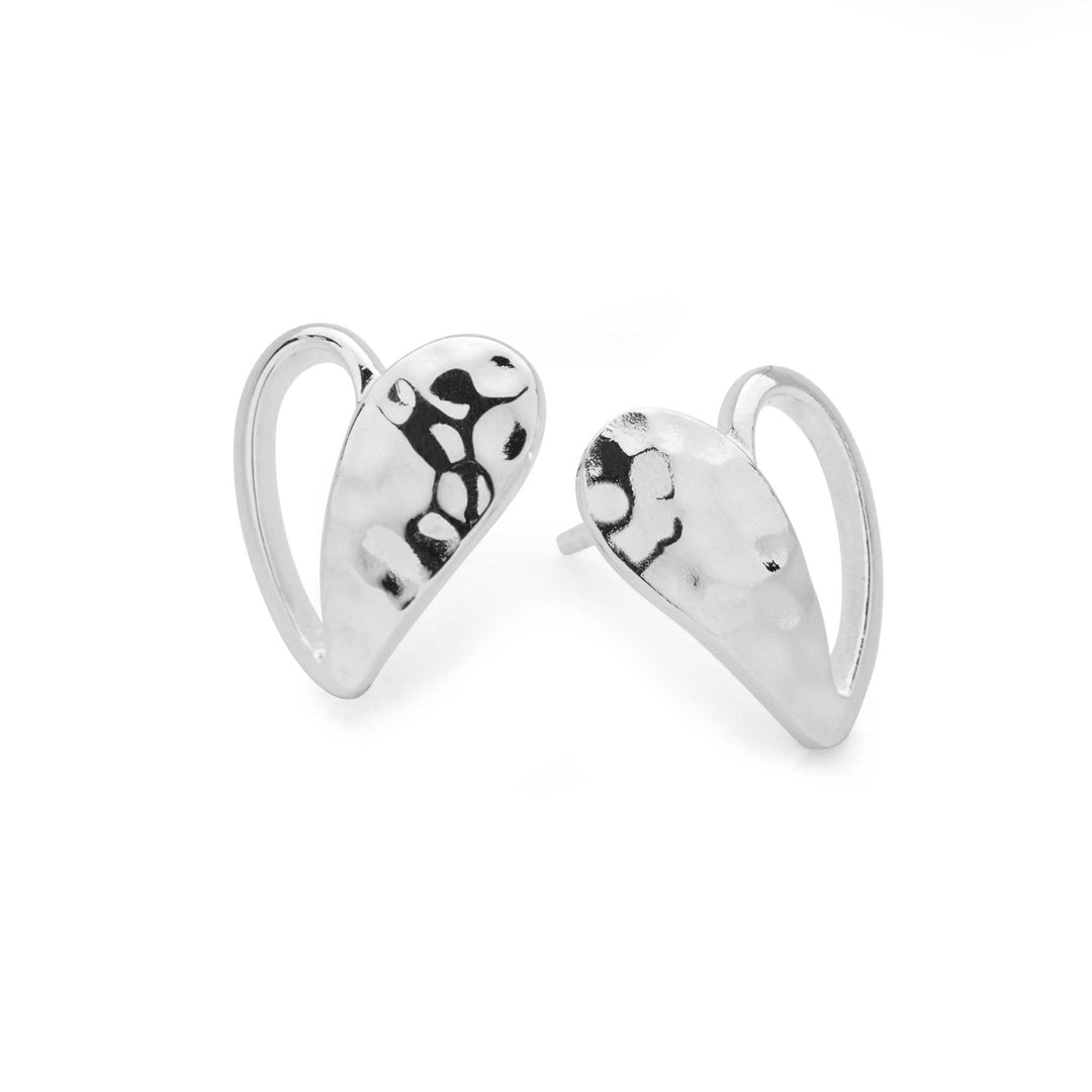 Ayacucho Silver Heart Stud Earrings (E52331)