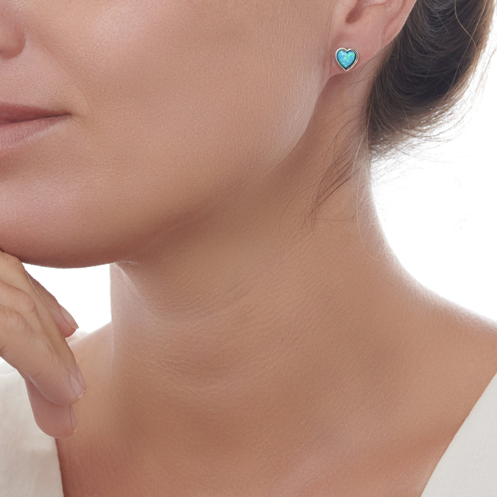 Opal Heart Earrings (E52721)