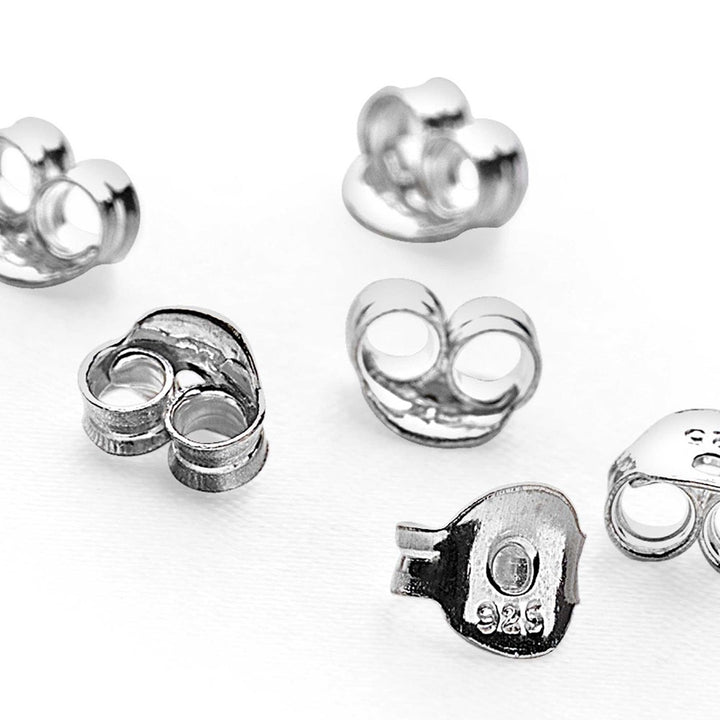 Silver Earring Backs - 4 Pairs (EB1001)