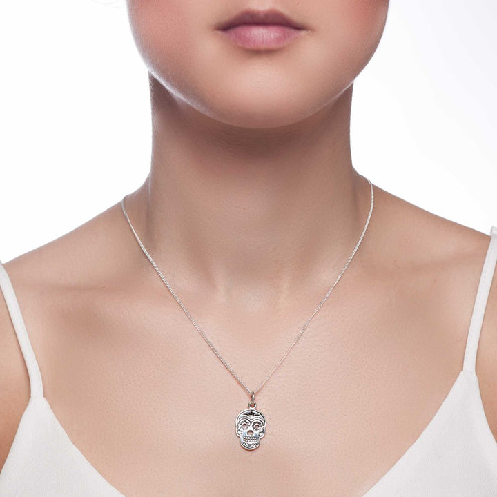 Calavera Silver Necklace (P26171)