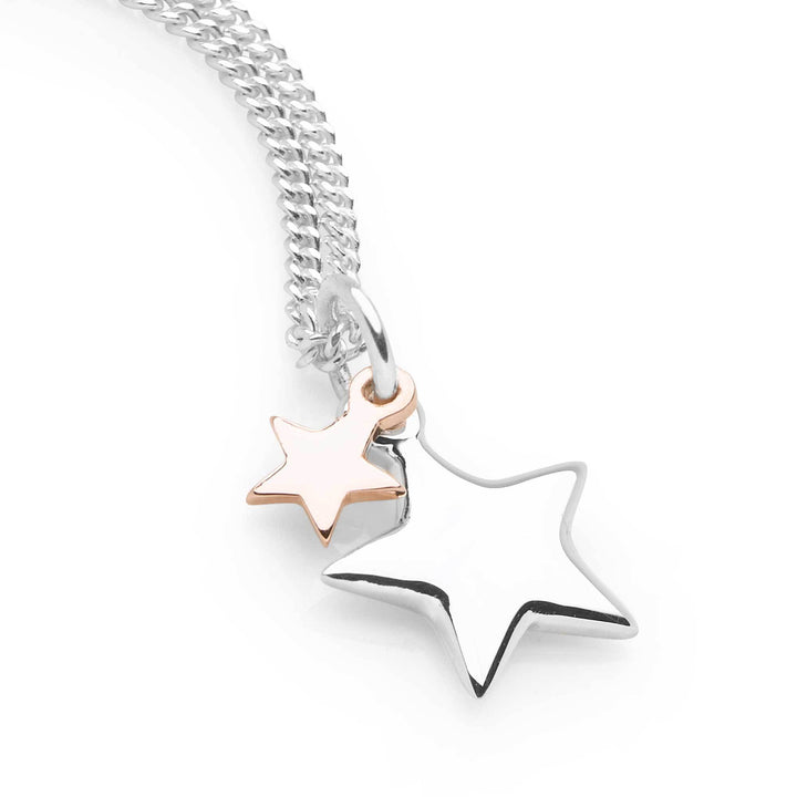 925 sterling silver Shooting Stars Pendant (P27121) with one stars in silver, one gold plate