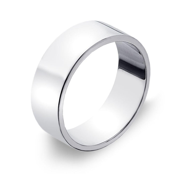 Flat-edged 925 sterling silver band ring 7 mm