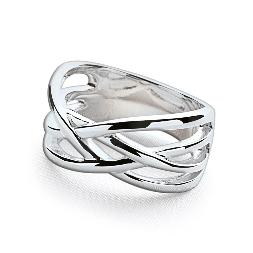 925 sterling silver entwined threads rings (R10671)