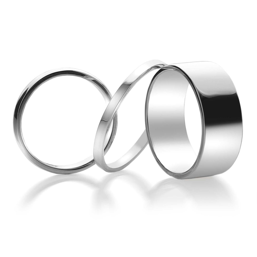 D-Shaped Silver Band Ring 8mm (R1071)