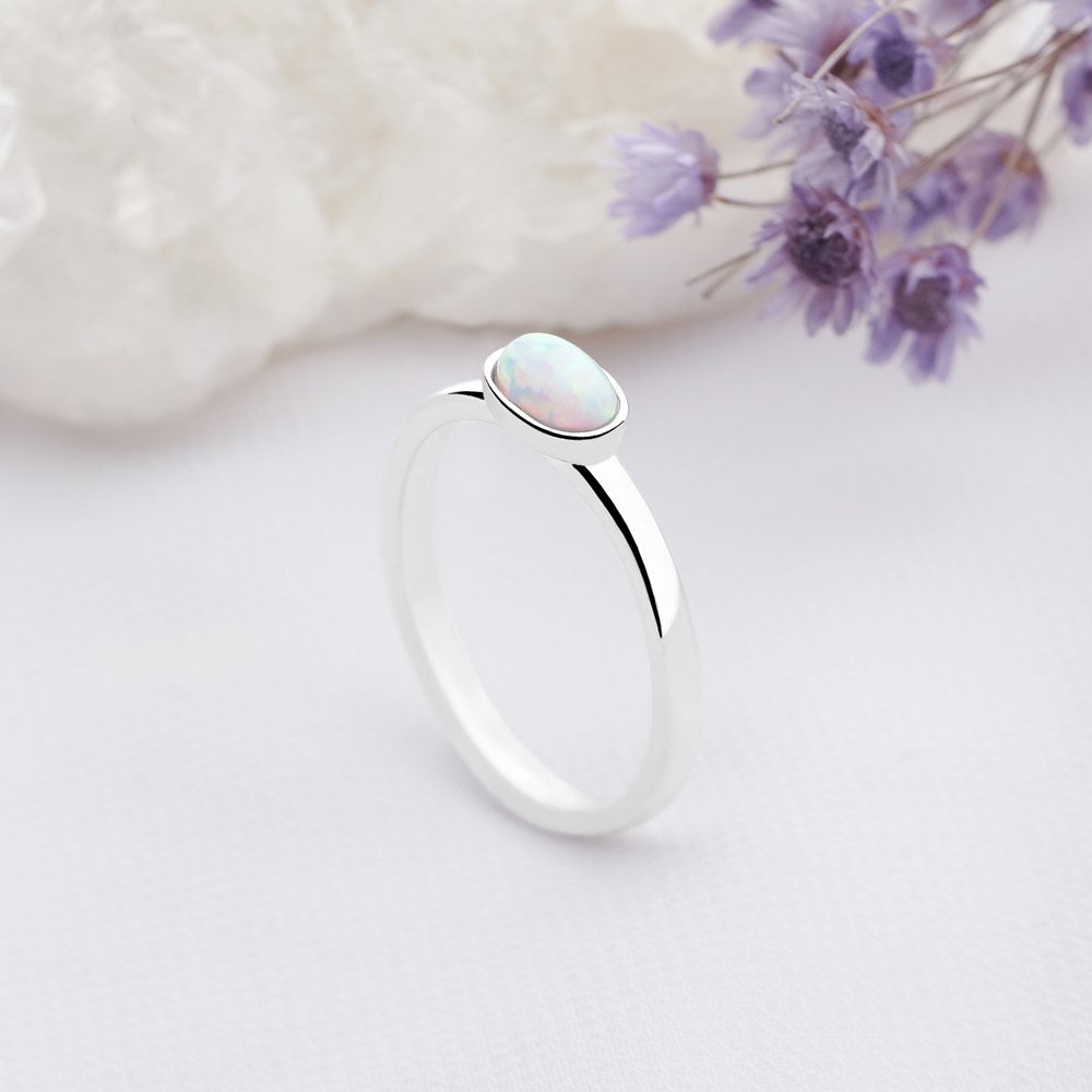 Silver Opalite Stack Ring (R14131)